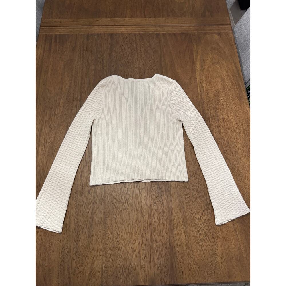 Old Navy Cream Ribbed Button Front Cardigan - Small - Picture 5 of 6